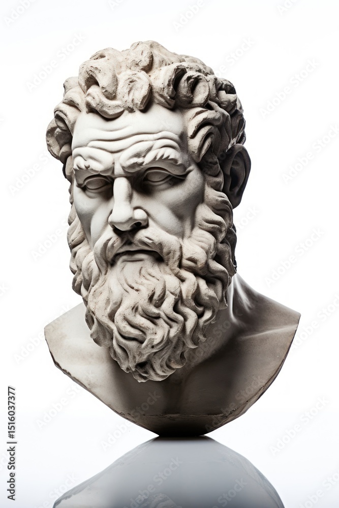 Obraz premium Greek sculpture businessman statue portrait art.