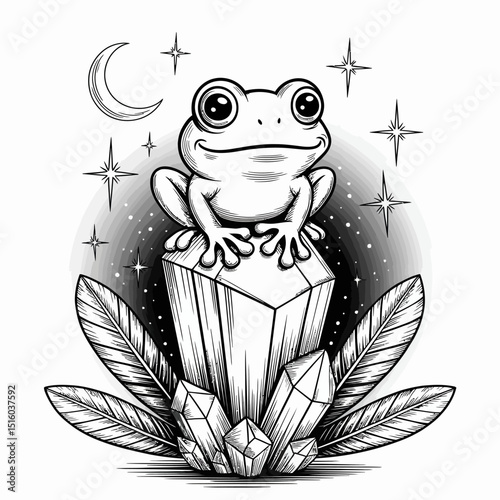 Mystic Frog on Crystal