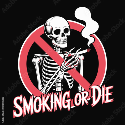 Anti Smoking Skeleton Art