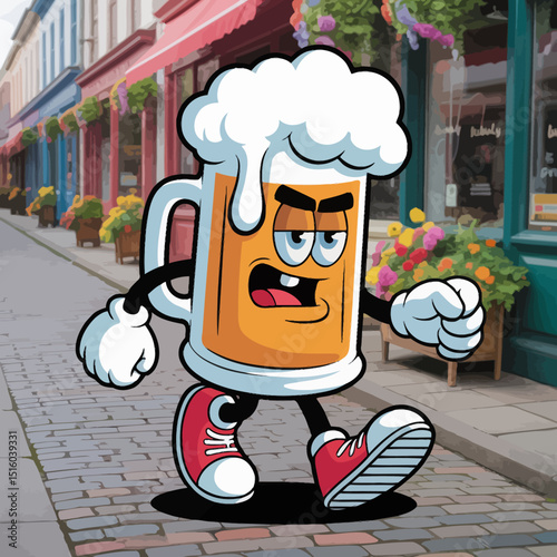 Angry Beer Mug Cartoon