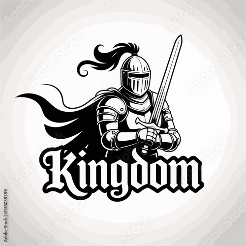 Knight with Sword and Kingdom Logo
