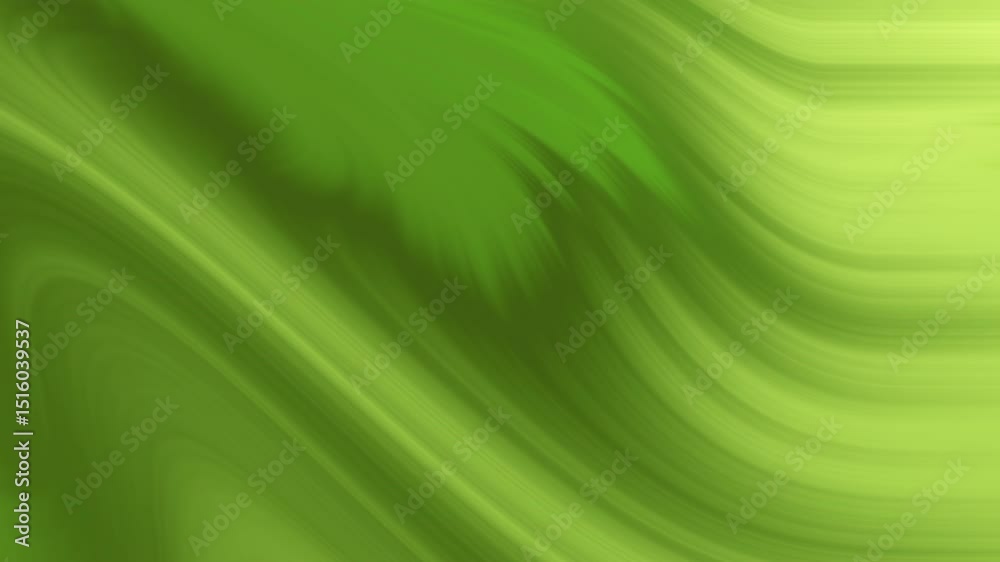 Fondus Vert Abstrait, Lignes Courbes et Ondulations