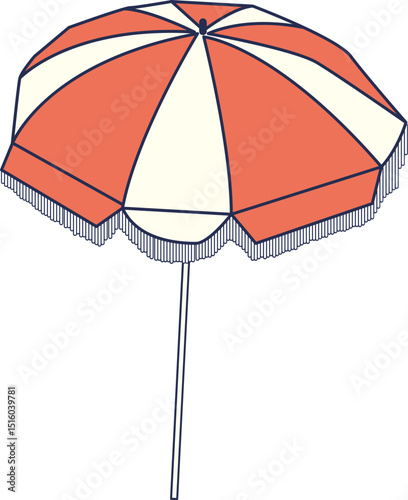 Parasol rouge et blanc