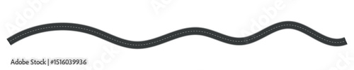 Wavy Curve road. Top view of racetrack. Winding road from top view vector illustration. Empty highway asphalt road, Ariel View Road, Empty highway black asphalt road with dividing lines.
