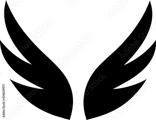 Abstract Wing Icon Vector Design Template Featuring Stylized Wings Suitable for Logos Aviation Flight Freedom and Modern Symbolism in Graphic Design Projects