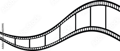 cinema film strip frames with different shape effect and empty space for your movie photograph and picture, vector icon illustration isolated on white background.
