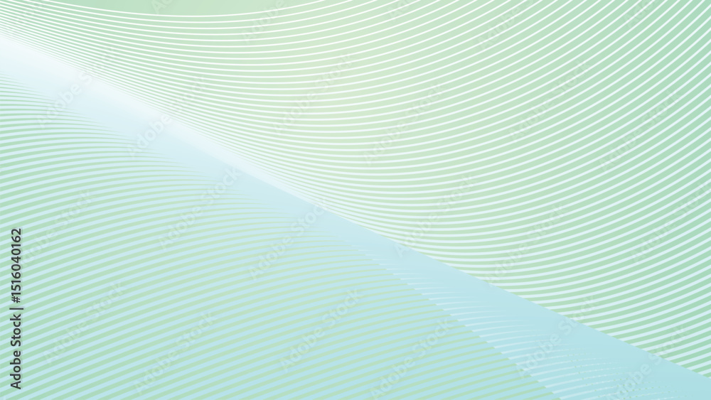 Naklejka premium Green pastel gradient with stripes line abstract background