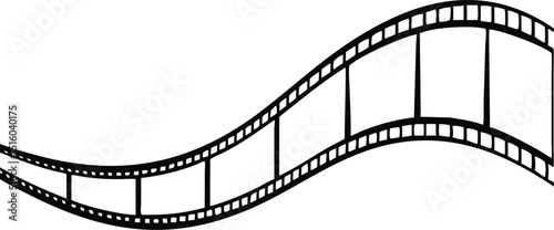 cinema film strip frames with different shape effect and empty space for your movie photograph and picture, vector icon illustration isolated on white background.