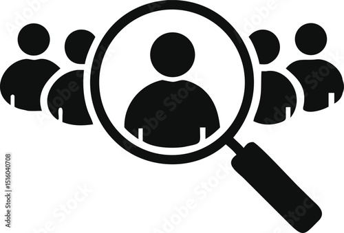 Search job vacancy icon. symbol of finding a job to do business, vector illustration on white isolated background