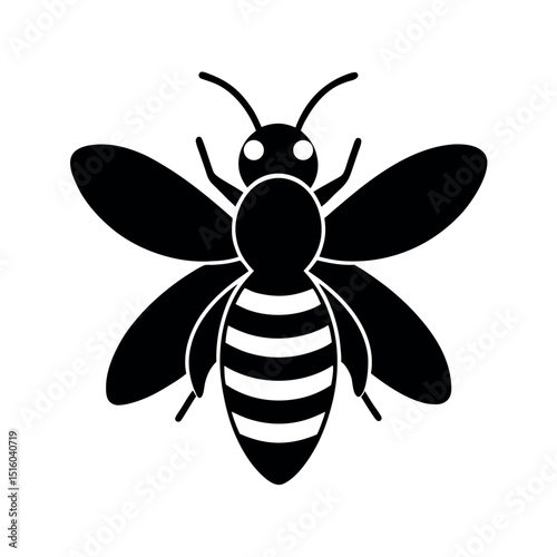 Honey Bee Flying Silhouette Art