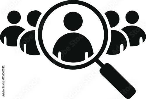 Search job vacancy icon. symbol of finding a job to do business, vector illustration on white isolated background