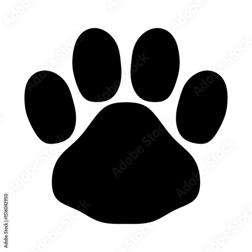 cat paw print vector icon