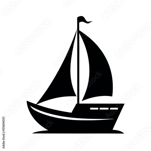 Old Style Ketch Boat Artwork