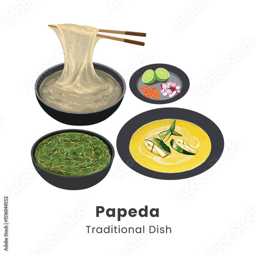 Papeda with Yellow Fish Soup, Papua Traditional Food