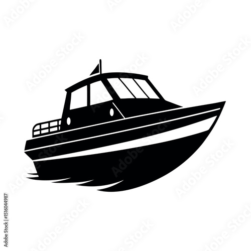 Motorboat Speedboat Silhouette Art