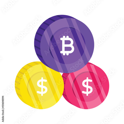 Cryptocurrency  Vector style icon. Eps 10 file