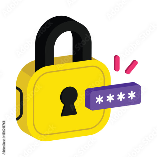 Password Protection Vector style icon. Eps 10 file