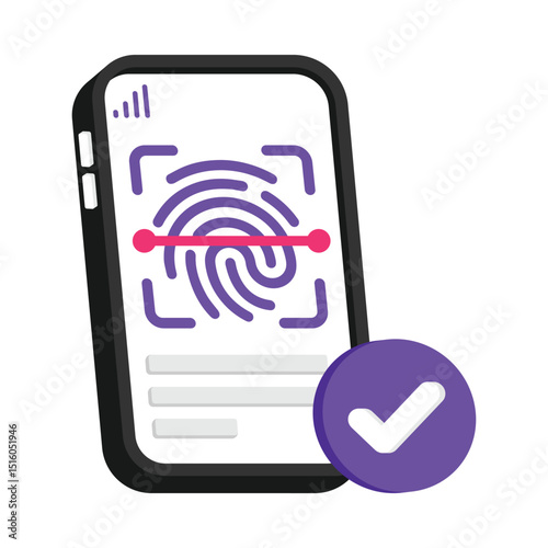 Fingerprint Identity Vector style icon. Eps 10 file
