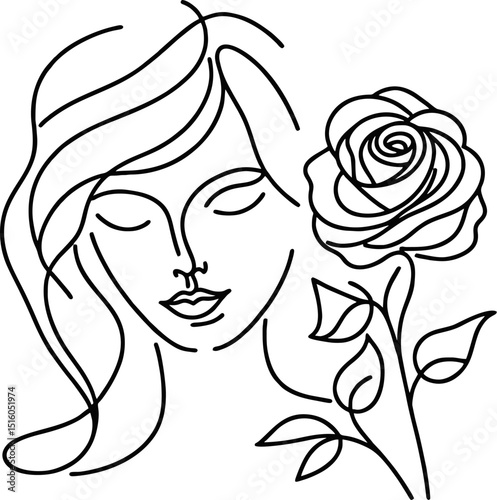 woman and rose
