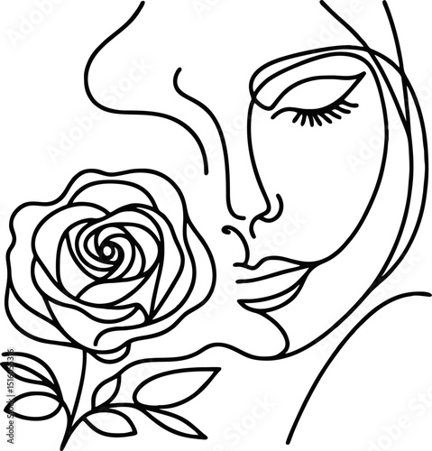 art girl with rose