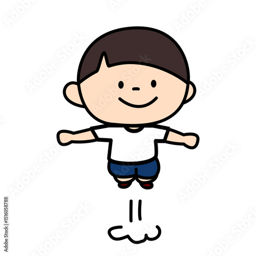 Boy do some exercise jumping boy
