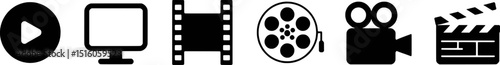 Filmmaking icons media production video movie cinema