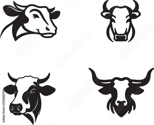 Cow head. beautiful modern simple logo 
