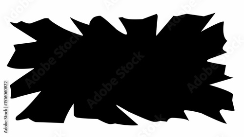 Grunge black torn paper shapes vector design isolated. Perfect for edgy designs, posters, punk flyers, or digital collages with a raw and bold look