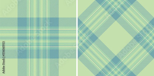 Two pastel green and blue plaid patterns.  Perfect for textile design, fashion, backgrounds, and website design. These calming, versatile textures offer a soft, modern aesthetic.