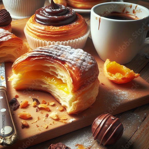 Pastries Pastries partially consumed showing the