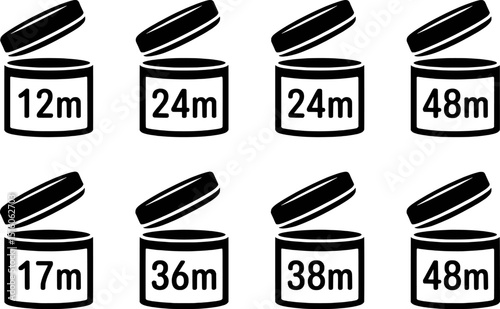 Open jar icons showing shelf life months