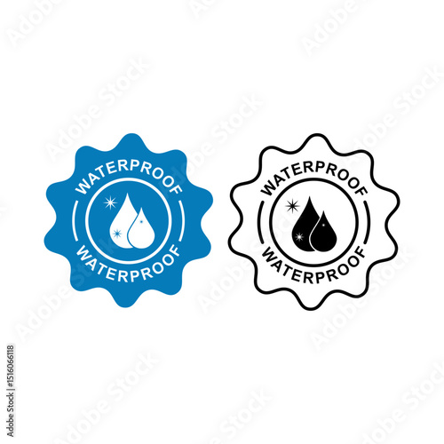 Waterproof design logo template illustration
