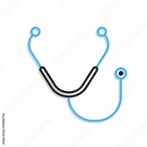 Medical icons. Stethoscope. Stethoscope Toolbox on white background. prevention, health, diagnosis. Mixed design style