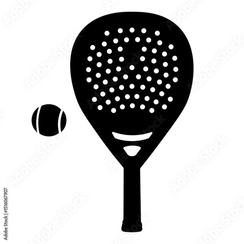 padel racket and ball icon vector design