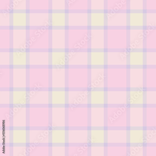 Pastel plaid pattern. Soft, gentle hues create a calming grid, ideal for backgrounds, textiles, or feminine designs. Versatile and soothing texture.