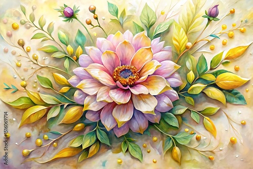 Delicate Watercolor Floral Bouquet Arrangement