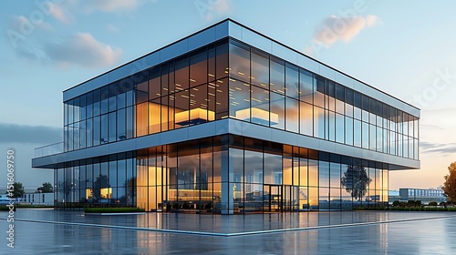 Modern corporate office building glass facade high resolution picture