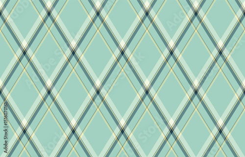 Argyle pattern of geometric rhombus. Harlequin check wallpaper design. Classic diamond shaped textile material for web background, print fabric clothing, sweater, wrapping paper, gift card, invitation