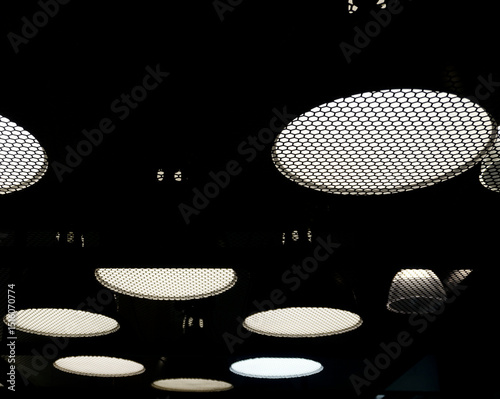 Lighting lamp with honeycomb on ceiling