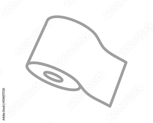 Simple, minimalist line art illustration of a roll of paper towels.  Perfect for websites, apps, or presentations needing a clean, modern aesthetic.
