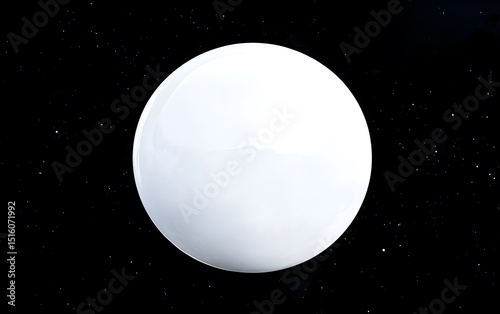 A white sphere with black background