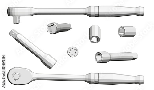 A set of tools including a wrench, pliers, and screwdriver. The image is a close up of the tools, with each tool shown in detail. Scene is one of precision and focus