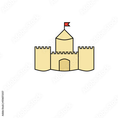 beach sand castle illustration