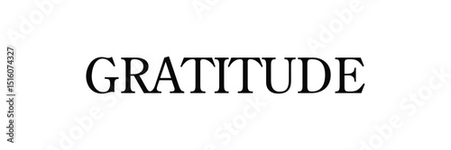 One continuous line drawing typography line art of gratitude word writing isolated on white background. Vector Illustration . EPS 10 . 