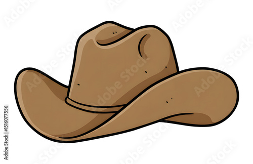 Cartoon Cowboy Hat – Western Style Rodeo Accessory Illustration isolated on transparent background