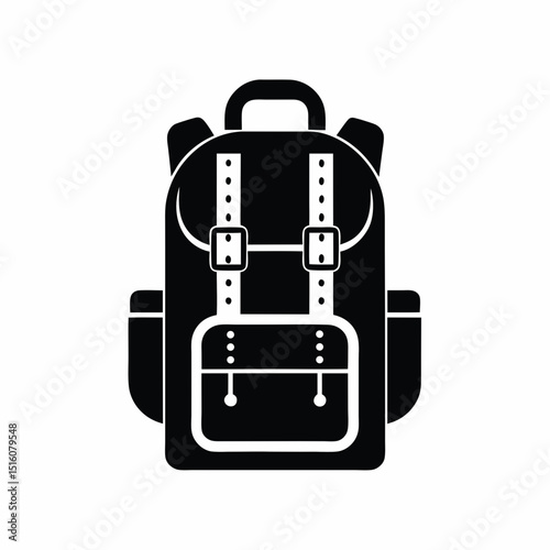 Backpack icon vector silhouette illustration isolated on white background