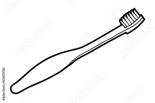 line drawing of toothbrush vector illustration