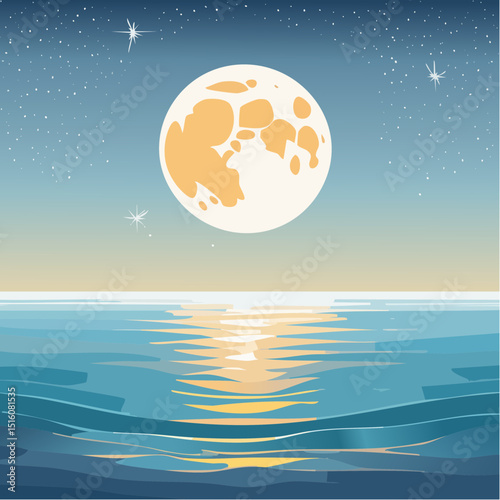 Glowing Night Ocean Starry Sky, Rolling Waves, and Celestial Light
