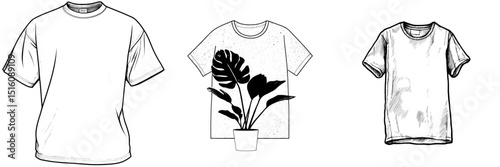 A flat drawing template for modern oversized t-shirt fashion illustration