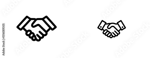 Modern illustration of a handshake agreement icon, available with editable stroke